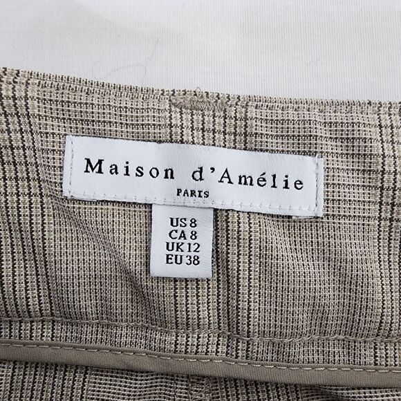 Maison D'Amelie Paris Womens Dress Pant 8 Belted Paperbag High Waisted Ankle Tie - Picture 7 of 9